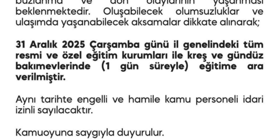 Diyarbakır’da Kar Nedeniyle OKullar 1 Gün İçin Tatil: Resmi Açıklama