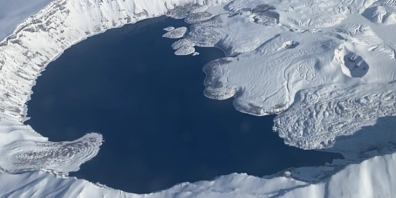 Nemrut Krater Gölü: Kışta Uçaktan Görülen Muhteşem Beyaz Manzara