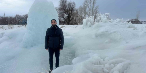 Parmaksız Mahallesi’nde 4 Metre Uzunluğunda Buz Kütlesi Oluşumu ve Uyarılar