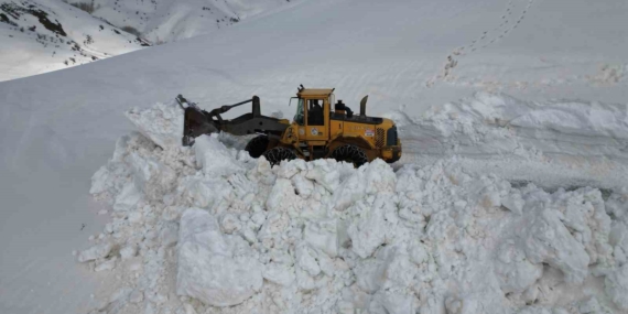 Yukarı Karaboy Köy Yolu Karla Mücadelede Yol Açma Çalışmaları Devam Ediyor