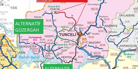 Tunceli-Ovacık Yolunda Kontrollü Patlatmalı Genişletme İçin Trafik Geçici Olarak Durdurulacak